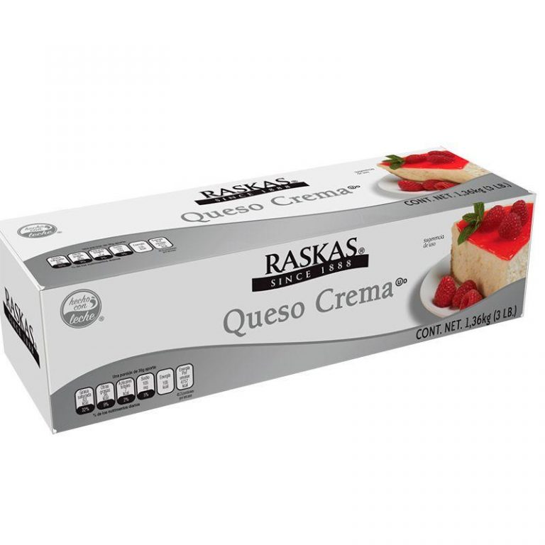 Barra de queso crema Raskas 1.360 kg Artisabor (Arte y Sabor)